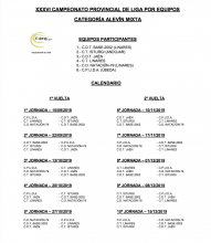 Calendario Liga Provincial Alevin