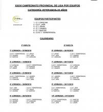 Calendario Liga Provincial Veteranos